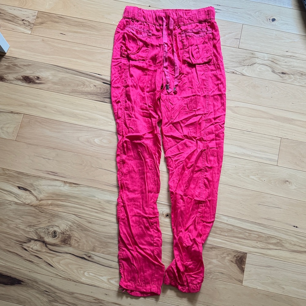 Danza Straight Leg Pants 100% Cotton Bright Pink